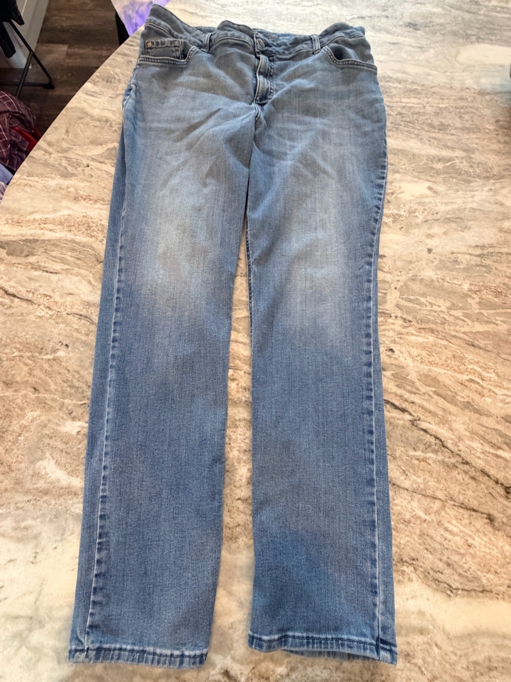 Lee Mid Rise Straight Jeans Womens 18W Light Wash Stretch Denim Plus Size